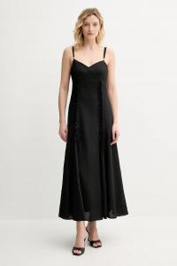 Платье с добавлением льна Twinset, черный