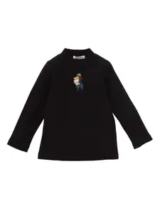 Джемпер с высоким воротником и вышивкой Familiar, черный