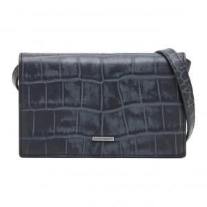 EMPORIO ARMANI Миниатюрный черный кожаный кроссбоди для мужчин