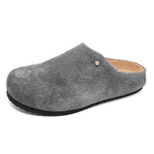 V05 Мужские тапочки с резиновой подошвой, противоскользящие, быстросохнущие, с закрытым носком, длинный флис, серые, цвет Long Fleece Gray[Men's]