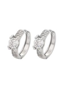 Faina Женские серьги-кольца серебристо-белого цвета