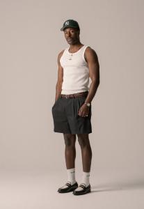 Шорты DOUBLE PLEATED UNISEX BLKVIS, черный