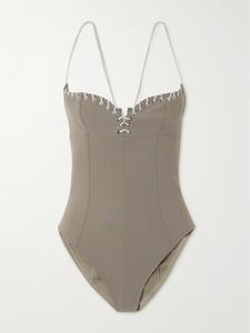 Прошитый купальник Ludovic De Saint Sernin, зеленый