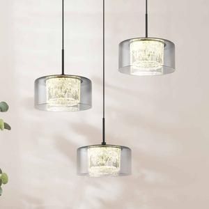 Светодиодный подвесной светильник Globo Lighting Fogsy, копченое стекло / железо - количество языков пламени: 3