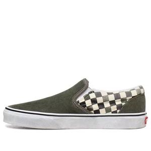 Кроссовки washed classic slip-on green Vans, зеленый