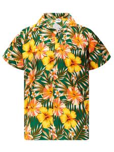 Рубашка на пуговицах классического кроя King Kameha Tropical Hibiscus, зеленый