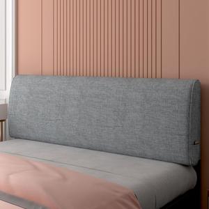 SUZEPER Прямоугольная подушка для изголовья кровати, льняная декоративная спинка, клиновидная опора для чтения, серый цвет Gray