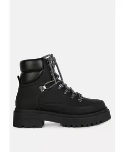 Goliath шнуровка массивные байкерские ботинки женские London Rag, черный