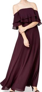 Женское платье Calvin Klein с открытыми плечами и оборками, Aubergine