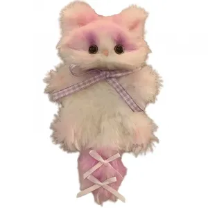 Милые плюшевые кошки с вращающимся механизмом, высота 15 см LALABABY, фиолетовый