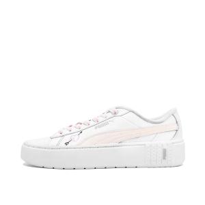 PUMA Кроссовки для скейтбординга Smash Platform Pink Heartbeat Abrasion Resistant Low top Unisex бело-розовые