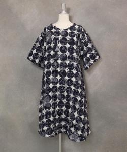 Хлопковое платье с круговым узором Studio Picone, цвет White X Navy (190)