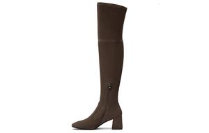 73Hours Женские сапоги выше колена на каблуке 6,5 см цвет кофе, цвет Coffee
