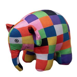 Игрушка плюшевый слоник с подвеской, разноцветный клетчатый, высота 10см/26см Mr. Toy