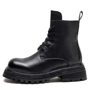 MATA Черные женские короткие ботинки Martin на 5-сантиметровой подошве, цвет Black[Standard Size with A Slightly Loose Fit]