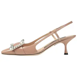 SERGIO ROSSI SR Twenty каблук флейр высокие туфли 6 см женские nude pink