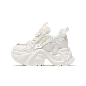 Карданро Женские Кроссовки Платформы Низкие Увеличение Роста 10 см Массивные Молочный Чай Кофе