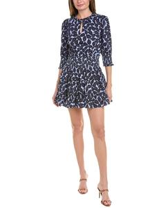 Мини-платье Sail to Sable со сборками на талии, синий