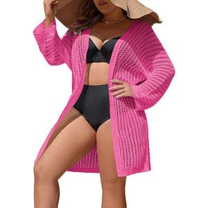 Женский кардиган плюс сайз с вязаным узором Maxxis Merch, Dark Pink