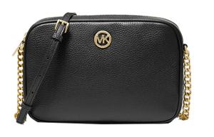 Кожаная наплечная сумка Fulton, большая кроссбоди для женщин black MICHAEL KORS, Set (Bag+Dust Bag)