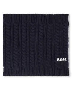 Черный детский воротник из вискозы BOSS Kidswear