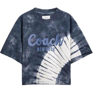 Футболка женская разноцветная морская синяя COACH