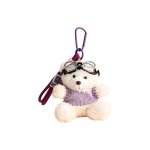 Оригинальный весенний милый свитер медвежонок рюкзак с подвеской для ключей от машины плюшевая кукла высота 10см MDH, фиолетовый