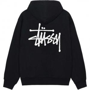 Базовый худи на молнии Stussy, черный