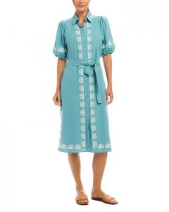 Вышитая рубашка-платье Karen Kane, синий