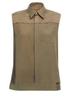 Вискозная рубашка AMI Paris, серый