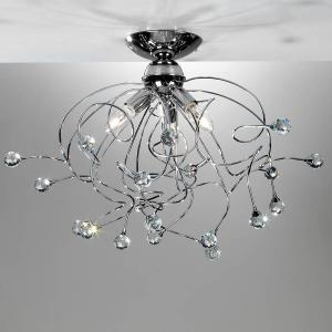 Потолочный светильник ONLI Trilly, хрустальное стекло / железо - количество языков пламени: 3