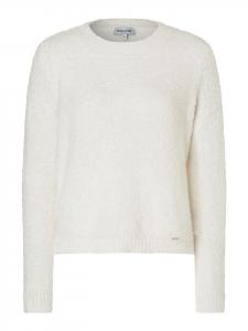 Свитер с круглым вырезом и текстурой букле в оттенке белого. More & More