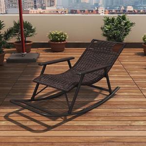 Садовое плетеное кресло-качалка из искусственного ротанга для отдыха