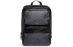 Готэм Рюкзак из Холста с Кожей Большого Размера Мужской Черный Медь/Черный Монограмм COACH