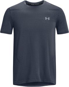 Мужская футболка Under Armour UA Seamless Grid с коротким рукавом - с сетчатой ​​вентиляцией, Downpour Gray/Harbor Blue