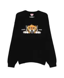 Черный свитер с круглым вырезом Kenzo, черный