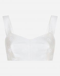 Жаккардовый топ с логотипом dg по всей поверхности Dolce & Gabbana, белый