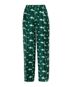 Шелковые брюки цвета мяты Max Mara, зеленый