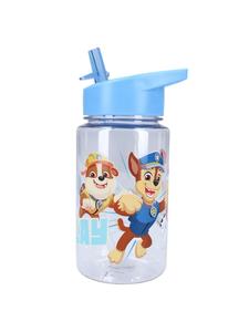 Бутылка для напитков Paw Patrol - 450 мл, с трубочкой и ручкой для переноски, синего цвета
