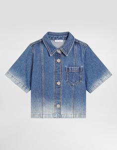 Джинсовая рубашка с короткими рукавами Dolce&Gabbana, мультиколор