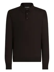 Рубашка поло с длинными рукавами DOLCE & GABBANA, черный