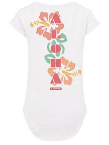 Длинная футболка PLUS SIZE Aloha белого цвета F4NT4STIC