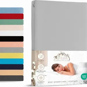 Простыня на резинке джерси 120х200 см 100% хлопок серебро