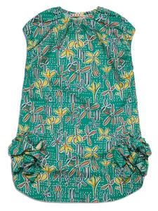 Marni платье с оборками, зеленый