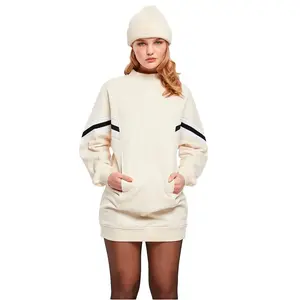 Городская классика: объемная спортивная кофта с длинными рукавами, короткое платье Urban classics, бежевый