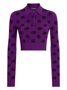 Рубашка поло с логотипом DOLCE & GABBANA, фиолетовый