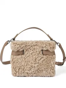 Мини-сумка из овчины Brunello Cucinelli, бежевый
