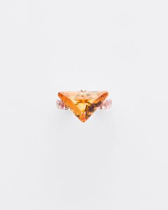Prada Кольцо-одиночка Couleur Vivante - розовое золото с цитрином и морганитом