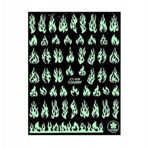 Тонкие самоклеящиеся наклейки для ногтей, светящиеся в УФ Colorf CY-028, AllePaznokcie