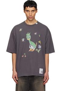 Детская футболка с рисунком Леона Maison Mihara Yasuhiro, черный